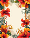 Vibrant Hibiscus Tropical Floral Design Rug