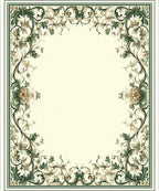 Ornate Floral Scrollwork Frame Design Rug