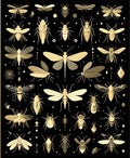 Gold Insect Pattern Accent Rug