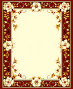 Ornate Floral Border With Golden Accents Rug