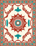 Ornamental Mandala With Floral Accents Rug