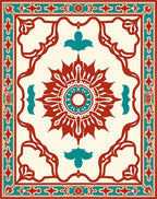 Ornamental Mandala With Floral Accents Rug