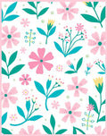 Delicate Pink Yellow Floral Pattern Rug