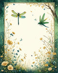 Lush Meadow Dragonfly Floral Design Rug