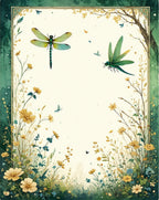 Lush Meadow Dragonfly Floral Design Rug