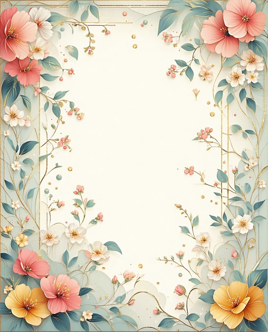 Whimsical Floral Vine Garden Rug