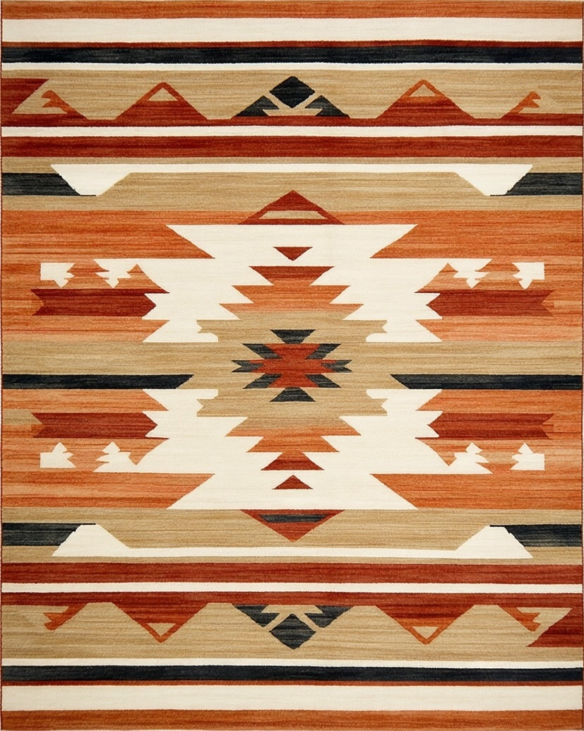 Southwestern Geometric Earth Tone Rug