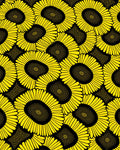 Bright Sunflowers In Black Pattern Rug