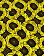 Bright Sunflowers In Black Pattern Rug