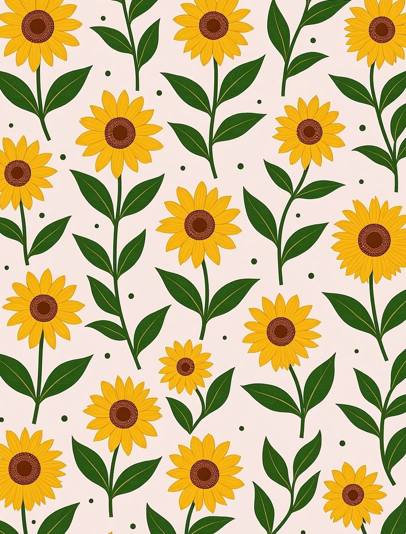 Sunny Yellow Sunflower Botanical Pattern Rug
