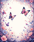 Delicate Floral Butterfly Meadow Design Rug