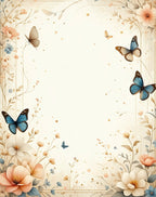 Whimsical Floral Butterfly Garden Rug