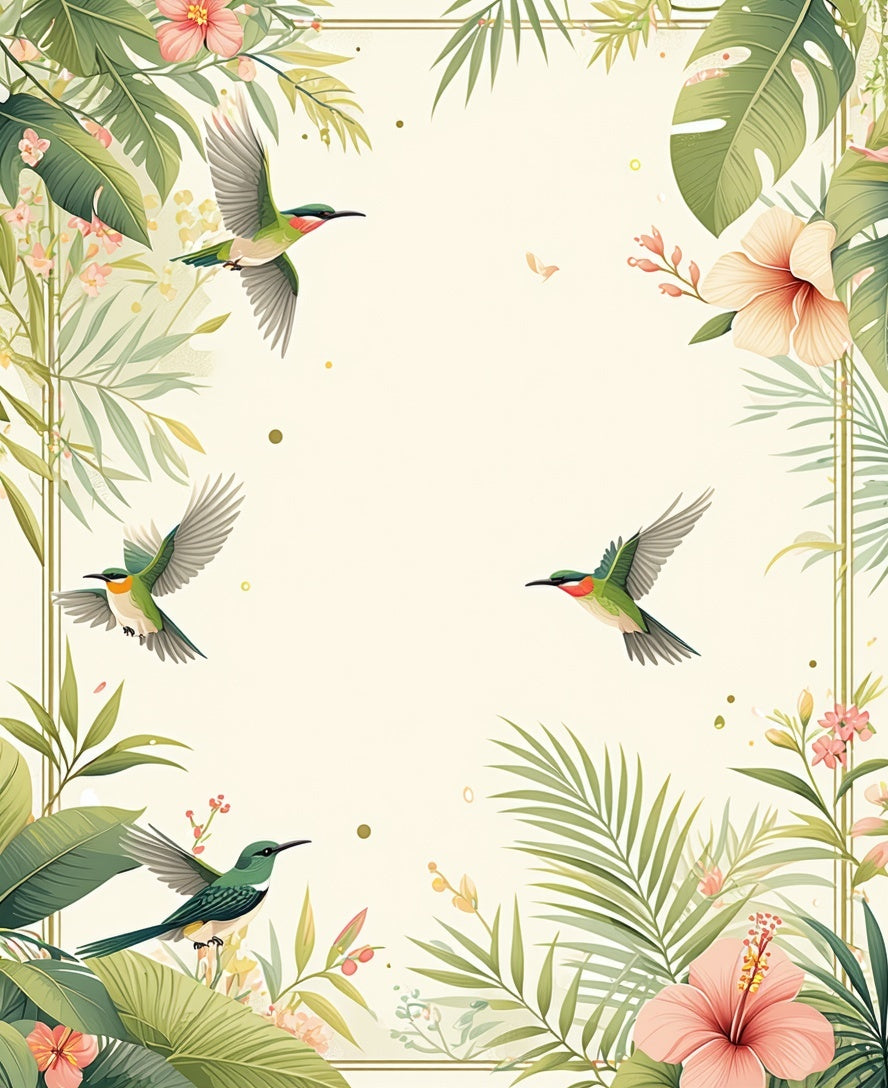 Tropical Birds and Floral Whimsical Garden Path Rug
