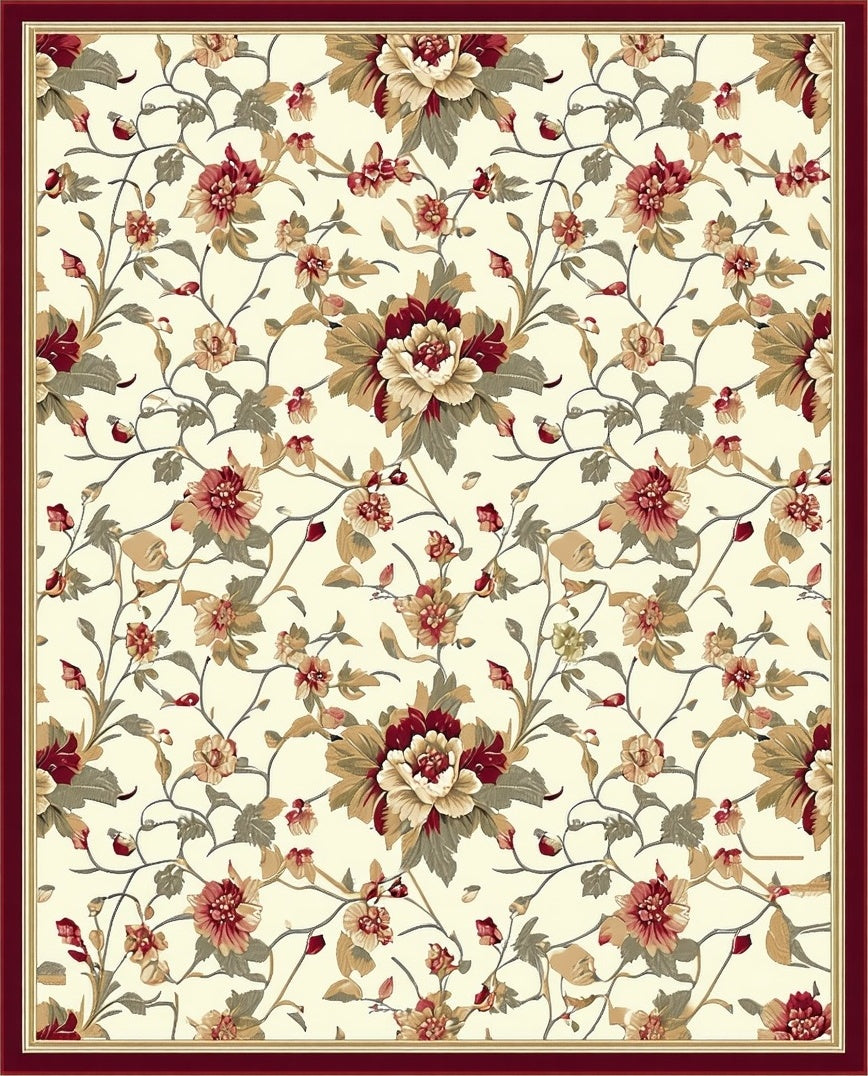 Vintage Floral Pattern Rug