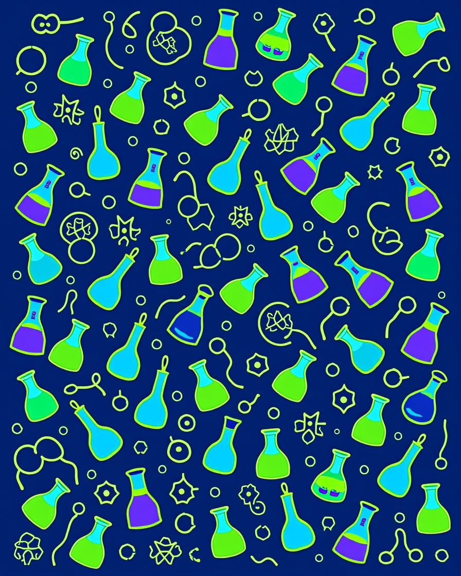 Science Flasks Graphic Pattern Rug