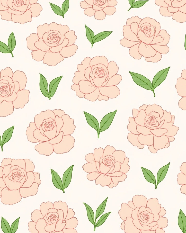 Soft Pink Floral Pattern Rug