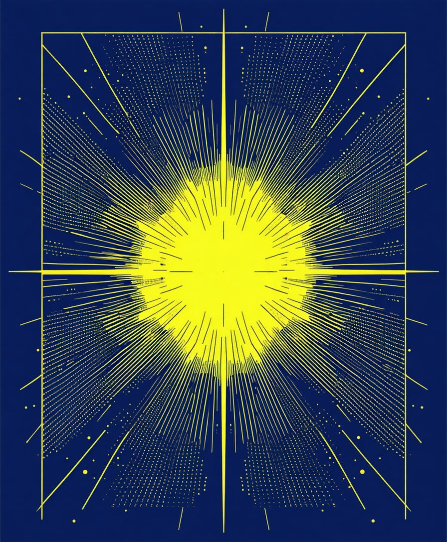 Radiant Burst Yellow Star Pattern Rug