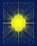 Radiant Burst Yellow Star Pattern Rug
