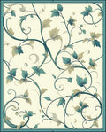 Vintage Floral Vine Scroll Pattern Rug
