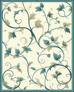 Vintage Floral Vine Scroll Pattern Rug