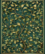 Elegant Gold Vine Flourish Pattern Rug