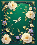 Elegant Dragonfly Floral Garden Design Rug