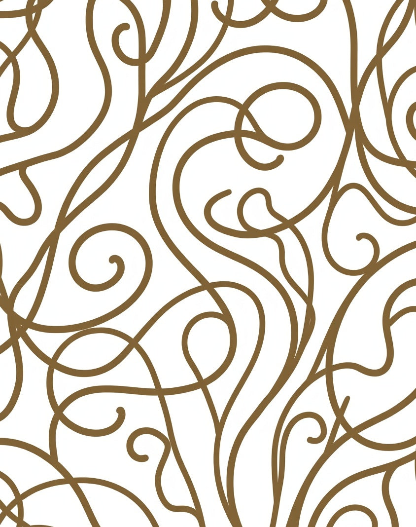 Elegant Brown Swirl Pattern Rug