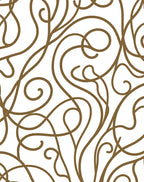 Elegant Brown Swirl Pattern Rug