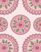 Pink Floral Mandala Pattern Rug