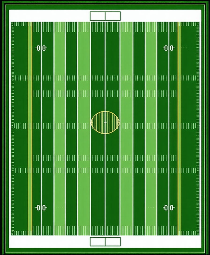 Green And White Striped Football Field Rug