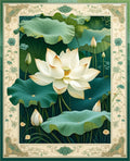 Elegant Water Lily Pond Floral Rug
