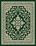 Emerald Ivory Floral Scroll Border Rug