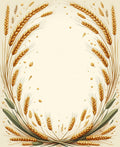 Golden Wheat Stalks Oval Design Rug