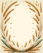 Golden Wheat Stalks Oval Design Rug