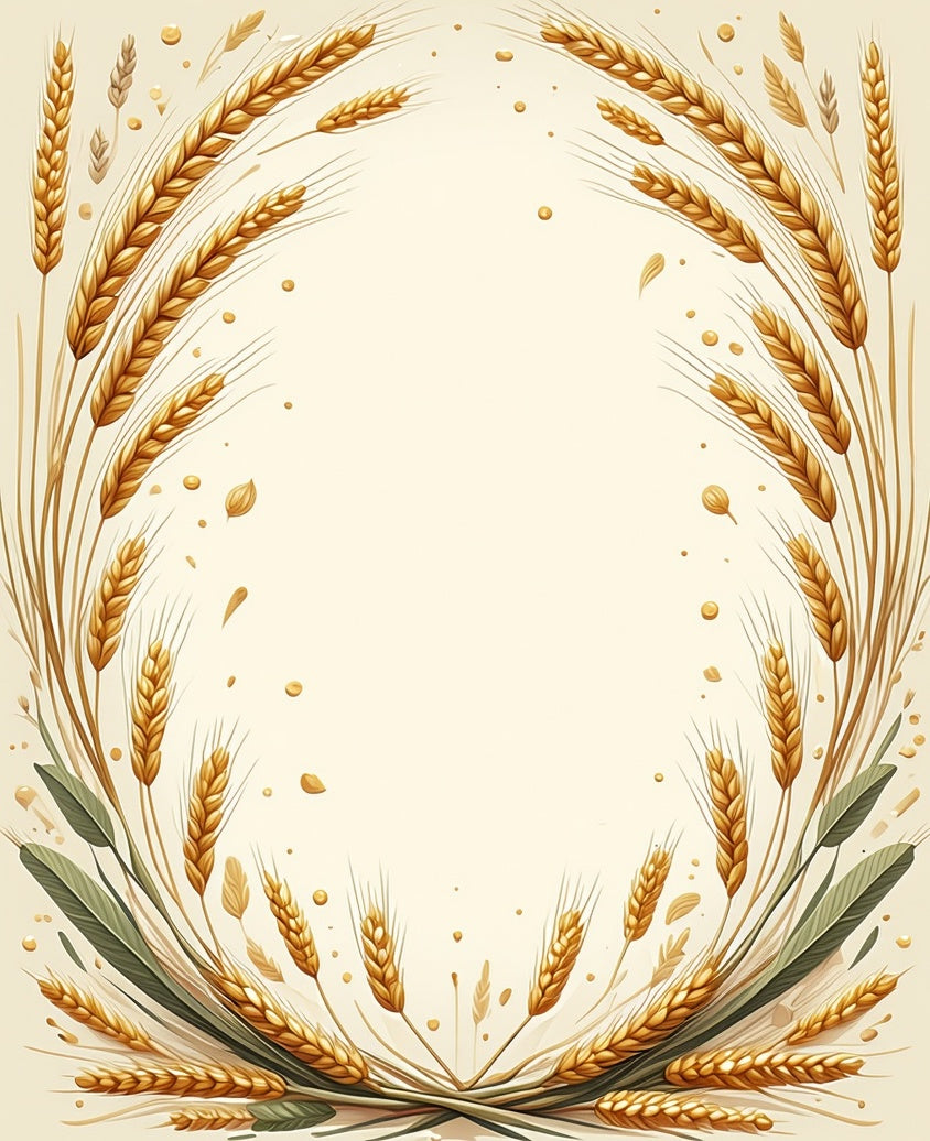 Golden Wheat Stalks Oval Design Rug