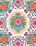 Vibrant Floral Mandala Patterned Rug