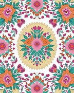 Vibrant Floral Mandala Patterned Rug