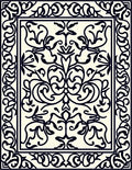 Classic Floral Scrollwork Artwork Rug