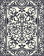 Classic Floral Scrollwork Artwork Rug