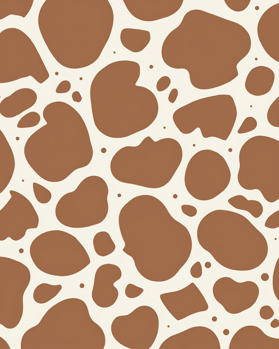 Spotted Brown White Abstract Pattern Rug