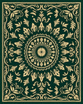 Emerald Gold Floral Medallion Rug
