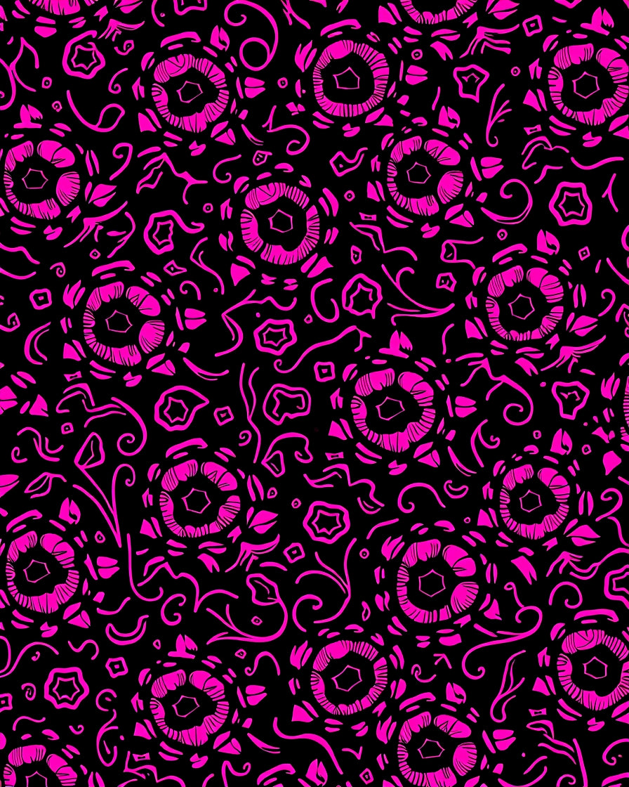 Hot Pink Floral Swirl Pattern Rug