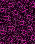 Hot Pink Floral Swirl Pattern Rug