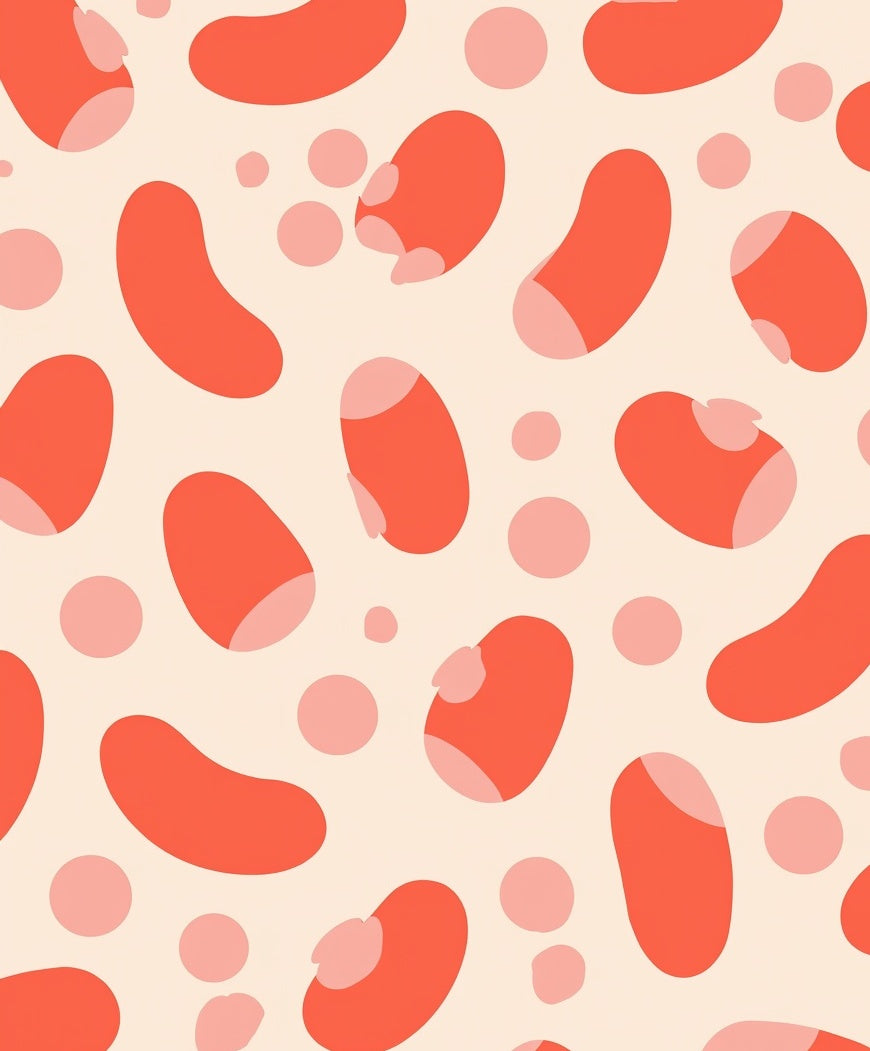 Abstract Red Bean Pattern Rug