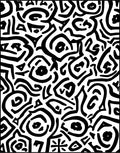 Abstract Black White Organic Doodles Rug