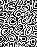 Abstract Black White Organic Doodles Rug