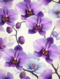 Purple Orchid Floral Pattern Rug