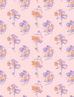Delicate Floral Sketch Pattern Rug