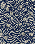 Oceanic Swirls and Floral Design Rug