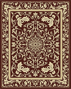 Elegant Floral Centerpiece Scrollwork Rug